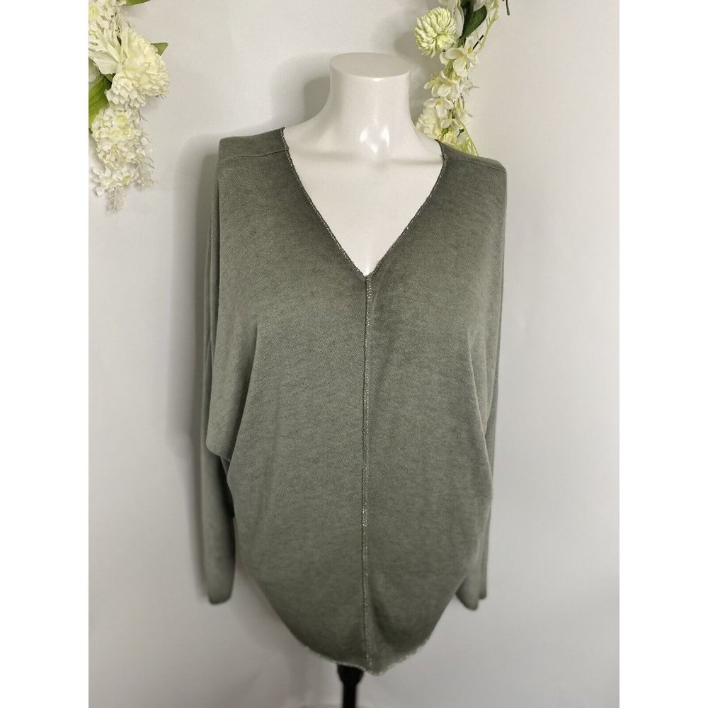Free For Humanity Size Small Lightweight Sweater Top Metallic Trim Long Sleeves - Picture 11 of 16